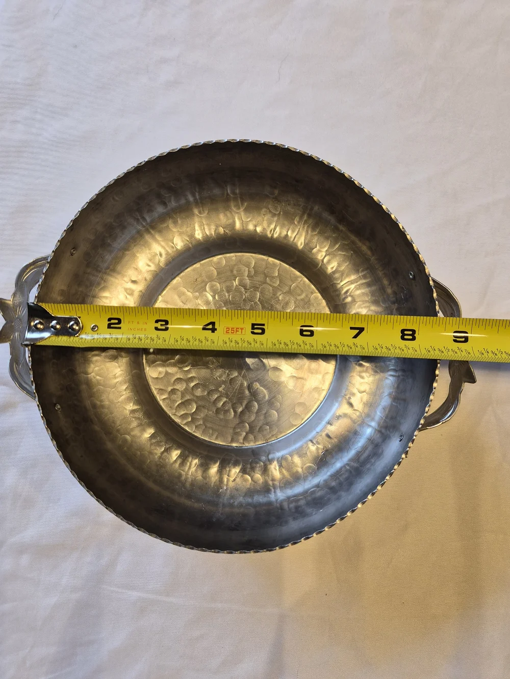 Vintage Hand Wrought Creations by Rodney Kent Hand pounded aluminum Tulip Dish